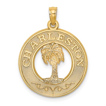 14K CHARLESTON Palm Tree Charm