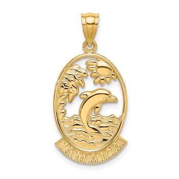 14K JAMAICA with Dolphin Sunset Scene Charm