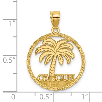 14K CANCUN Palm Tree Circle Charm — alternate view