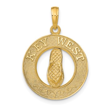 14k KEY WEST Flip Flop Pendant