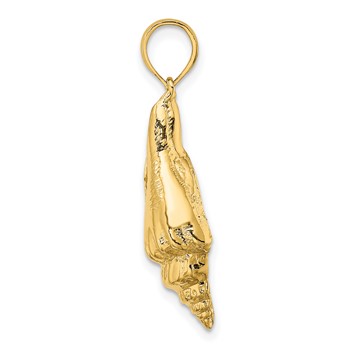 14K Polished Elongated Shell Charm — alternate view