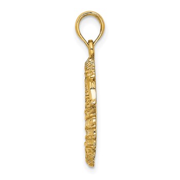 14K Textured Seahorse Charm — alternate view