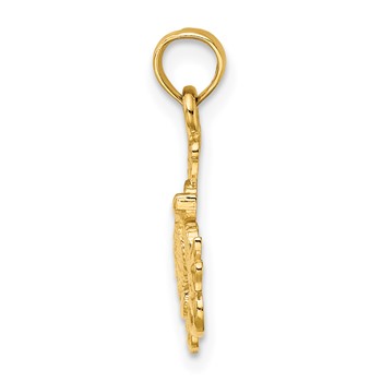 14K Textured Mini Sea Turtle and Kelp Charm — alternate view