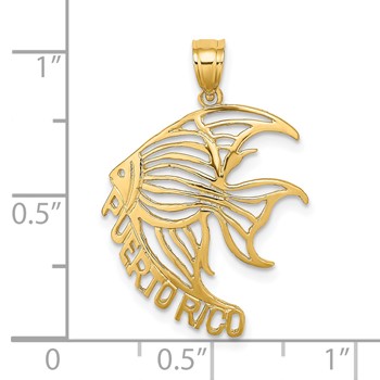 14K Cut-Out PUERTO RICO Angelfish Charm — alternate view