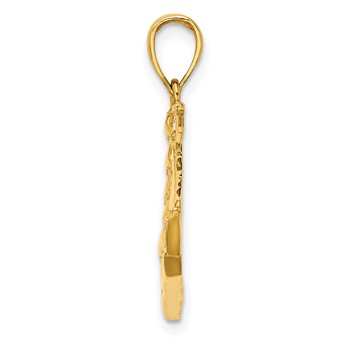 14K 2-D Polished Sailing Ship Charm — alternate view