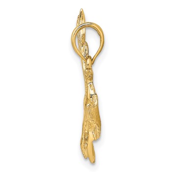 14K Flying Heron Bird Charm — alternate view