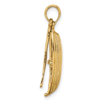 14K 3-D Boat with Dangling Oars Charm — alternate view