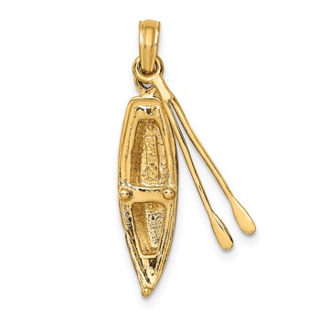 14K 3-D Boat with Dangling Oars Charm