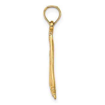 14K Polished and Textured Sailboat Charm — alternate view
