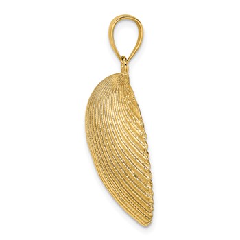 14K Textured Scallop Shell Charm — alternate view