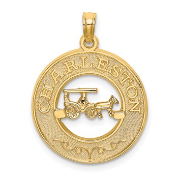 14K CHARLESTON with Horse and Buggy Charm