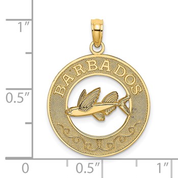 14K BARBADOS with Flying Fish Circle Charm — alternate view