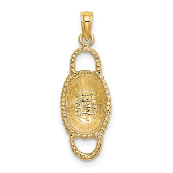 14K 3-D 2 Handles Oval Basket Charm