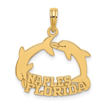 14K NAPLES FLORIDA Jumping Dolphins Charm