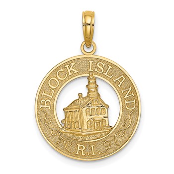 14K BLOCK ISLAND RI with Lighthouse Charm