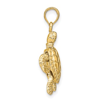 14K 3-D Sea Turtle with Moveable Head and Legs Charm — alternate view
