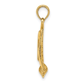 14K 3-D Polished Sailboat Charm — alternate view