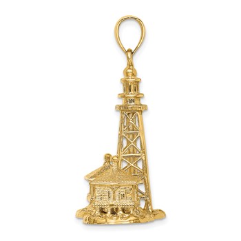 14K Large 3-D SANIBEL ISLAND Lighthouse Charm — alternate view