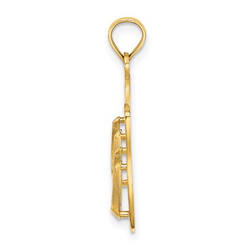 14K 3-D Large KEY WEST Double Flip Flop Charm — alternate view