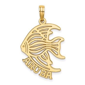 14K Polished Cut-Out ARUBA Under Angelfish Charm