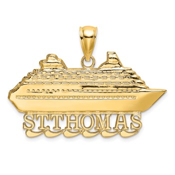 14K Large ST. THOMAS Cruise Ship Charm