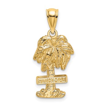14K ST. THOMAS Palm Tree Charm