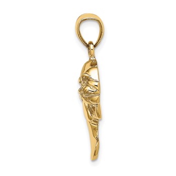 14K 2-D Polished Manatee Charm — alternate view