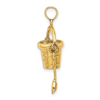 14K 3-D CAPE COD Bucket with Moveable Shovel Charm — alternate view