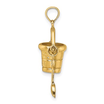 14K  3-D OCEAN CITY Bucket with Moveable Shovel Charm — alternate view