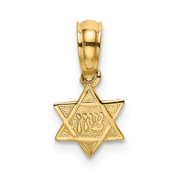 14K Textured Mini Star Of David Charm