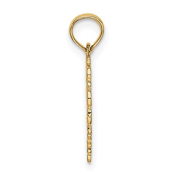 14K Textured Star Of David In Scalloped Heart Charm — alternate view