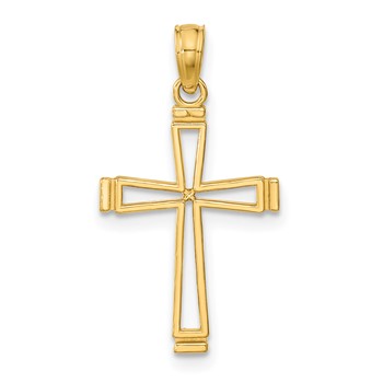 14k Cut-out Cross Pendant