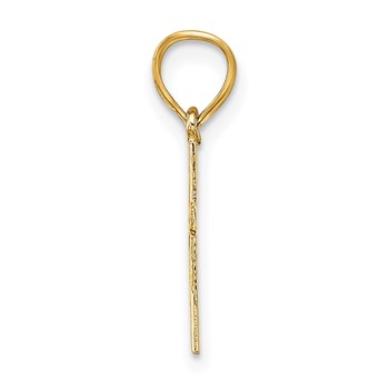 14K Polished with  Star Pattern Mini Cross Charm — alternate view