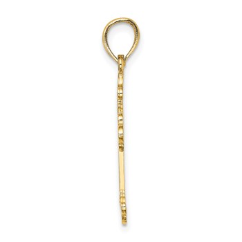 14K Budded Cross Charm — alternate view