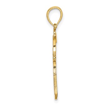 14K Cross Cut-Out and Polished Cross Charm — alternate view