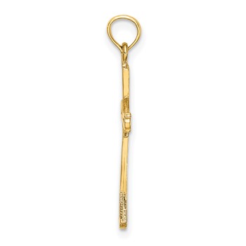 14K Diamond-cut with -X-Center On Cross Charm — alternate view