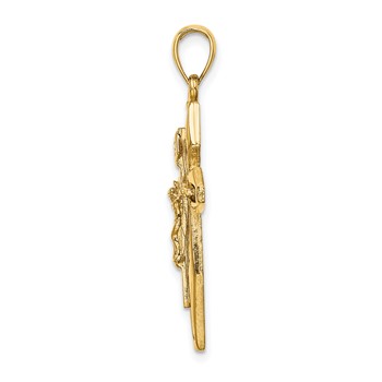 14K Polished Crucifix Charm — alternate view