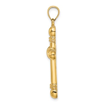 14K Polished Cylinder Cross Charm — alternate view