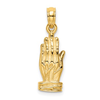 14K 3-D Praying Hands Charm