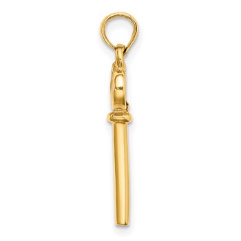 14K Polished 3D Enameled Heart Key Charm — alternate view