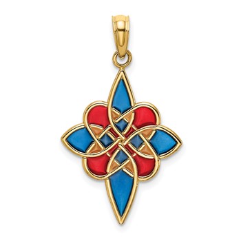 14K Multi-color Enameled Celtic Knot Charm
