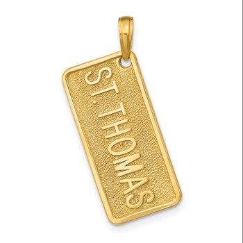 14k ST. THOMAS License Plate Pendant