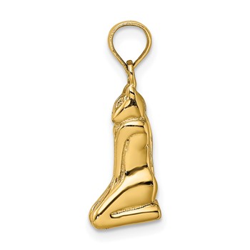 14K 3-D Polished MARCO ISLAND Cat Charm — alternate view