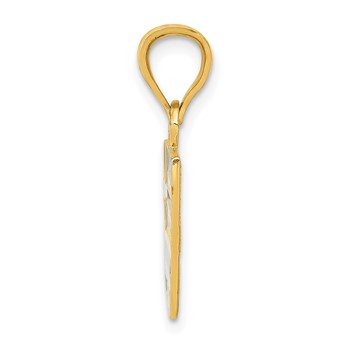 14k Solid Enameled Greece Flag Pendant — alternate view