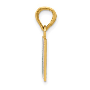 14k Solid Enameled Italy Flag Pendant — alternate view