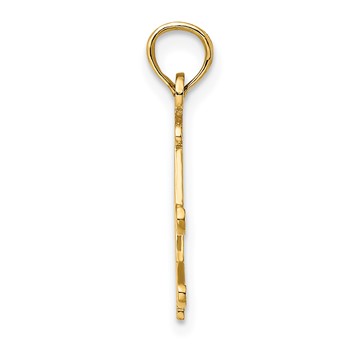 14K Polished Snow Skis/Boots/Poles Charm — alternate view