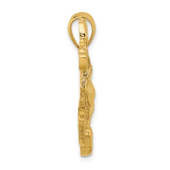 14K 2-D Large Polished Golf Bag Charm — alternate view