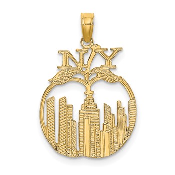 14K New York Skyline in Apple Charm