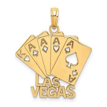 14K LAS VEGAS with Playing Cards Charm