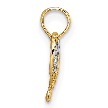 14k with White Rhodium Saddle Pendant — alternate view